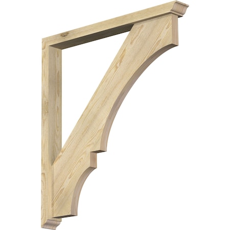 Ekena Millwork Balboa Traditional Rough Sawn Bracket w/ Offset Brace, Douglas Fir, 4"W x 36"D x 40"H BKT0402X36X40BOA01RDF